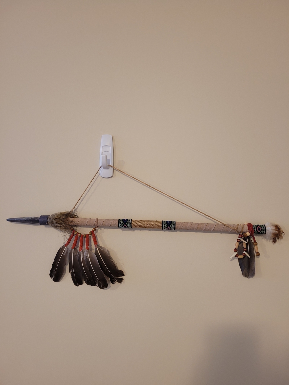 Handcrafted Canada Indigenous Aboriginal Feather Dance Wand Wall Decor